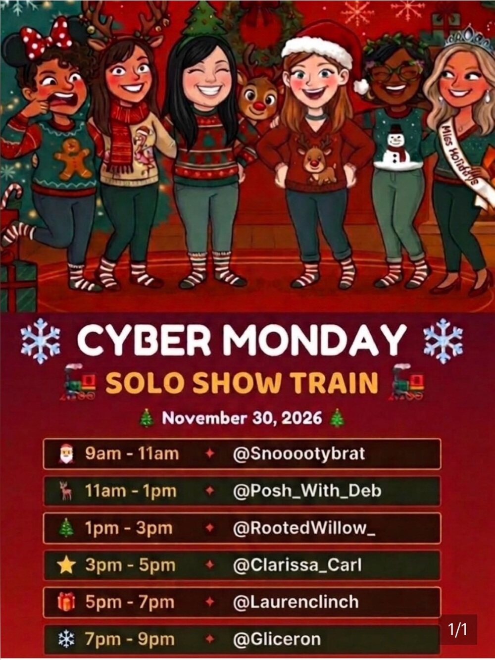 Cyber Monday Solo Show Train